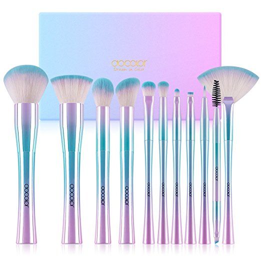 Docolor Makeup Brushes,11Pcs Fantasy Makeup Brush Set Foundation Powder Contour Eyeshadow Eyebrow Fan Cosmetic Brushes Kits
