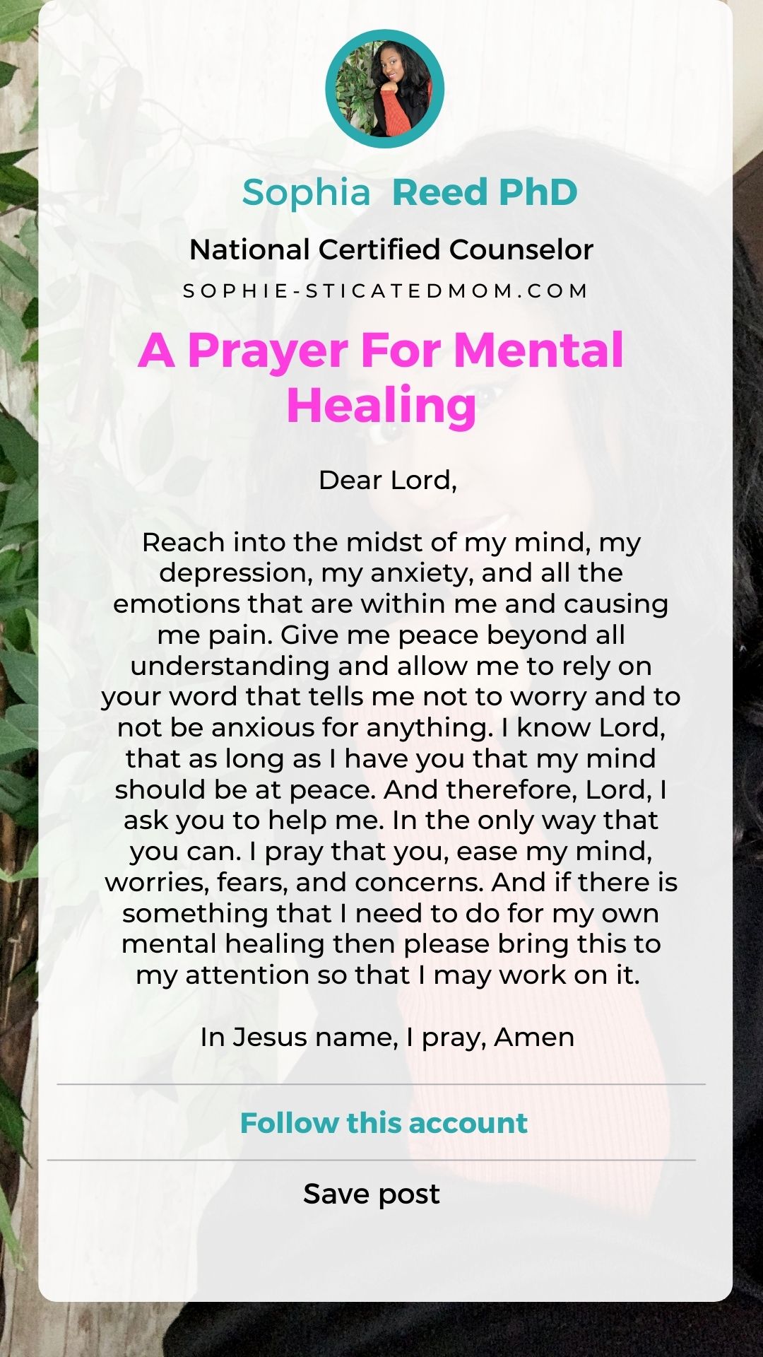 A Prayer For Mental Healing